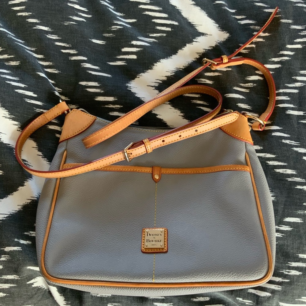 Dooney & Bourke European Gray Pebbled Leather Shoulder Bag